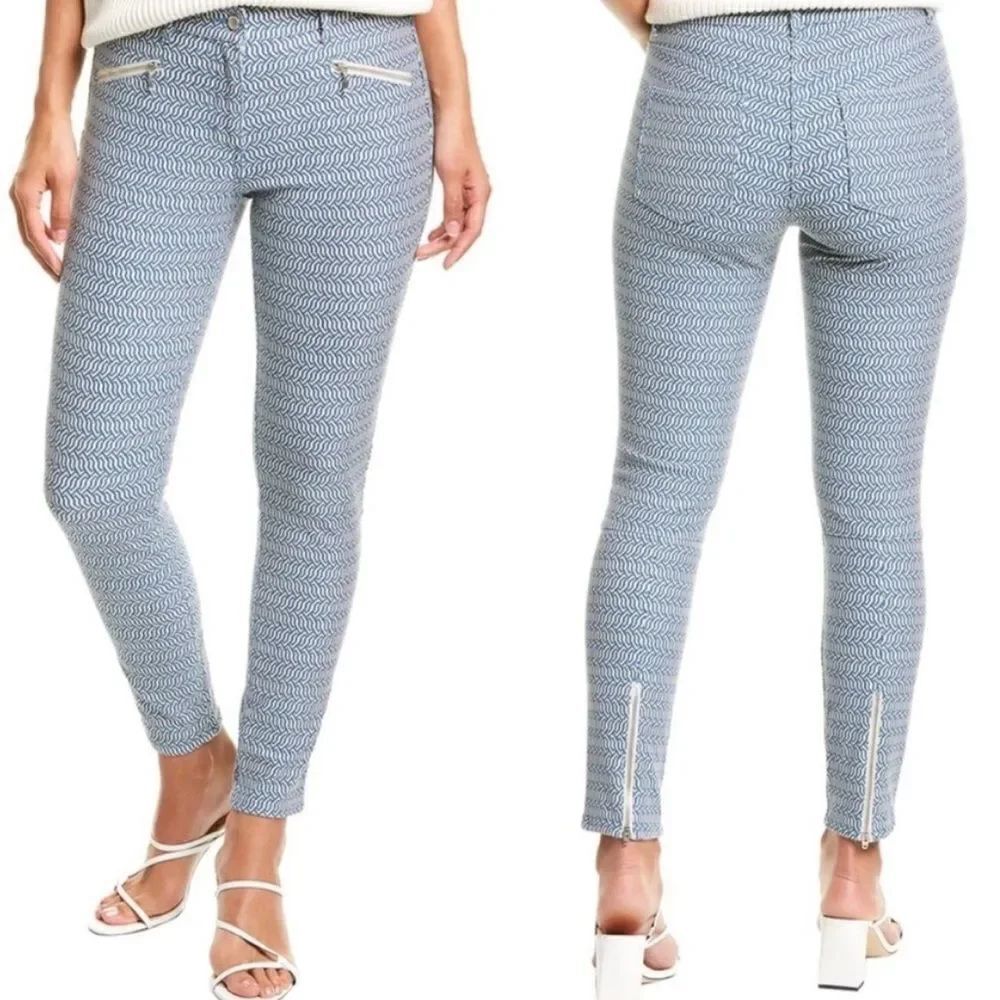 J McLaughlin Baxter Jean Micro Aegean Link Print Ankle Zipper
